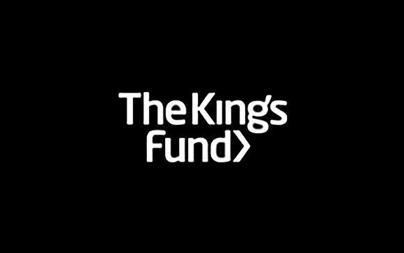 The King's Fund logo, white text with an arrow, on a black background.