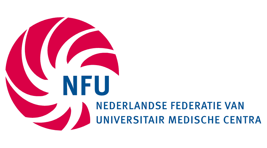 Logo for NFU, the Nederlandse Federatie van Universitair Medische Centra.