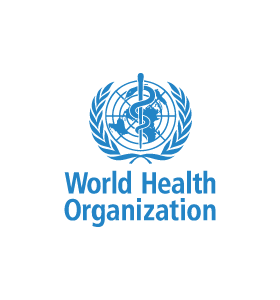 Blue World Health Organization logo.