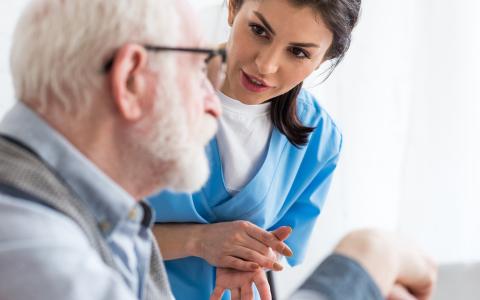 Nurse with an elderly man